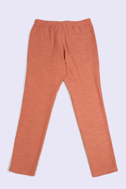 Refined slub cotton pants