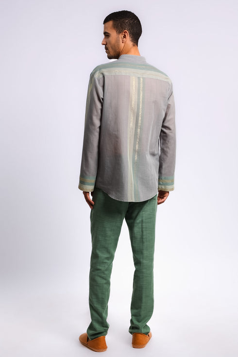 Refined slub cotton pants