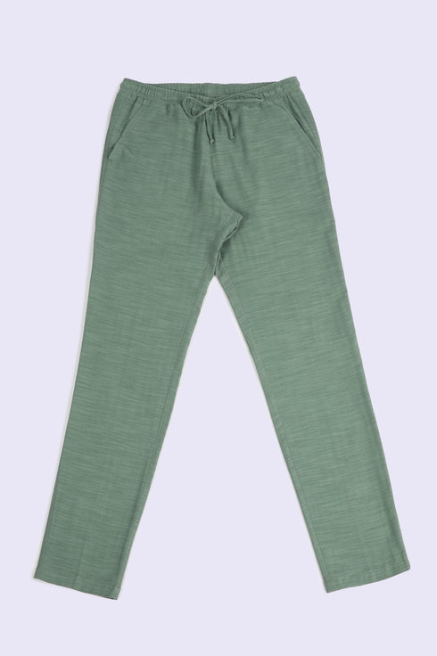 Refined slub cotton pants