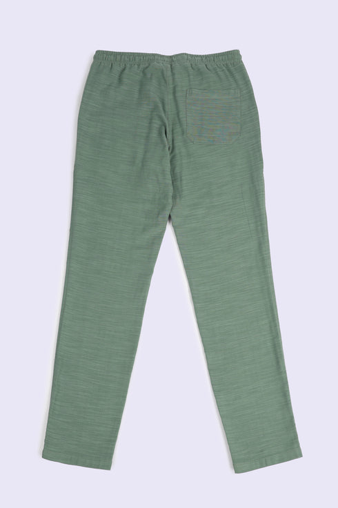 Refined slub cotton pants