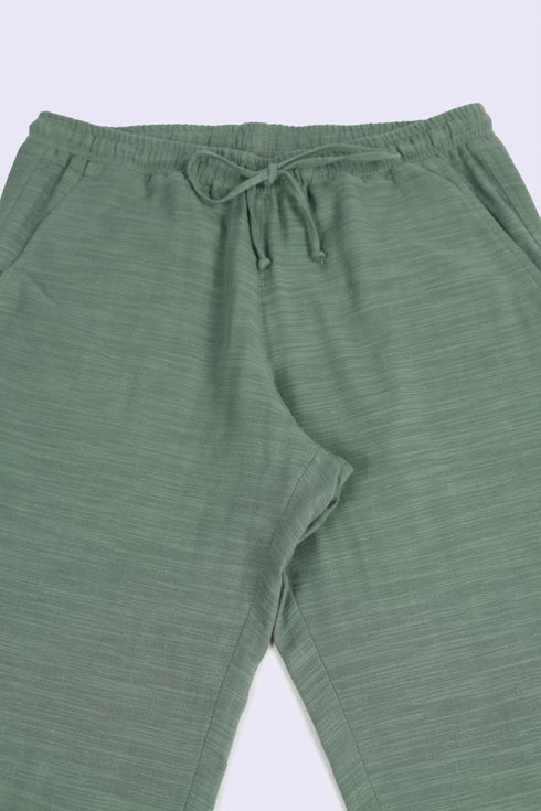 Refined slub cotton pants