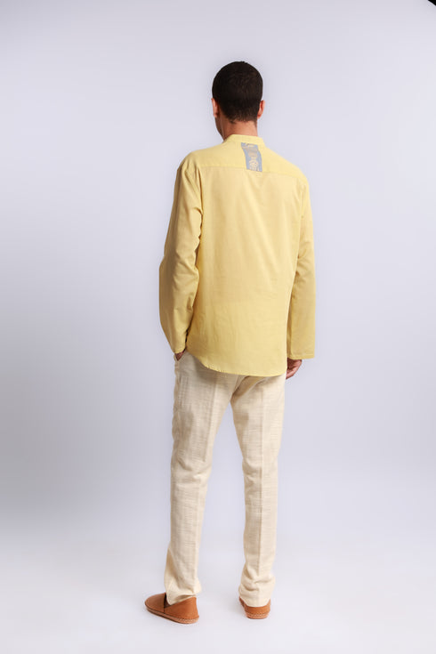 Refined slub cotton pants