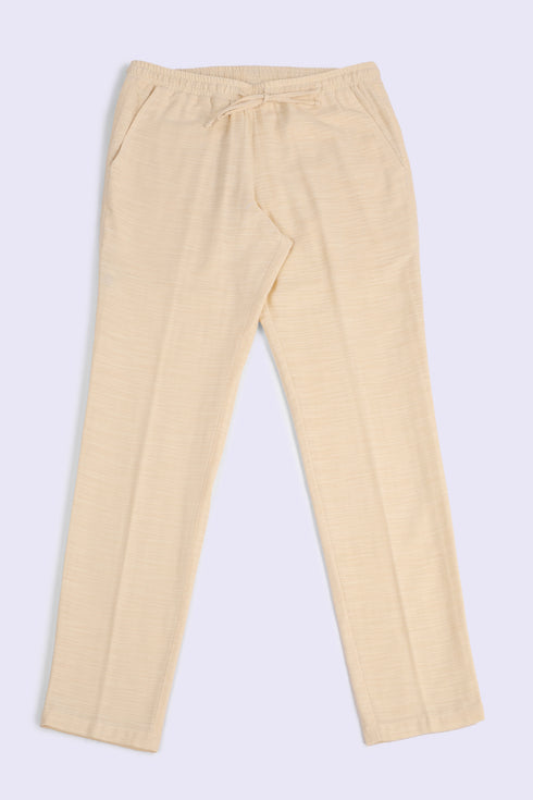 Refined slub cotton pants