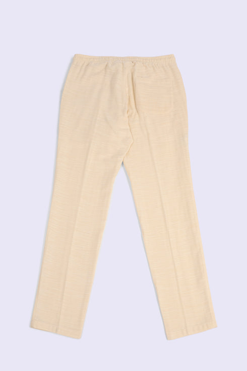 Refined slub cotton pants