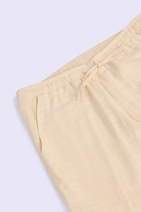 Refined slub cotton pants