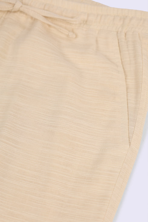 Refined slub cotton pants