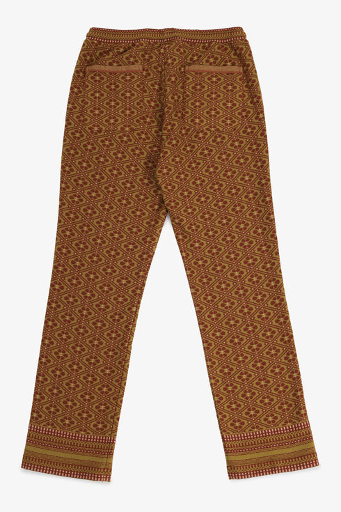 Jacquard straight-leg pants with drawstring