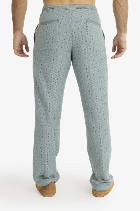 Jacquard straight-leg pants with drawstring