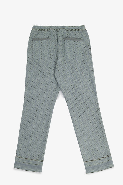 Jacquard straight-leg pants with drawstring
