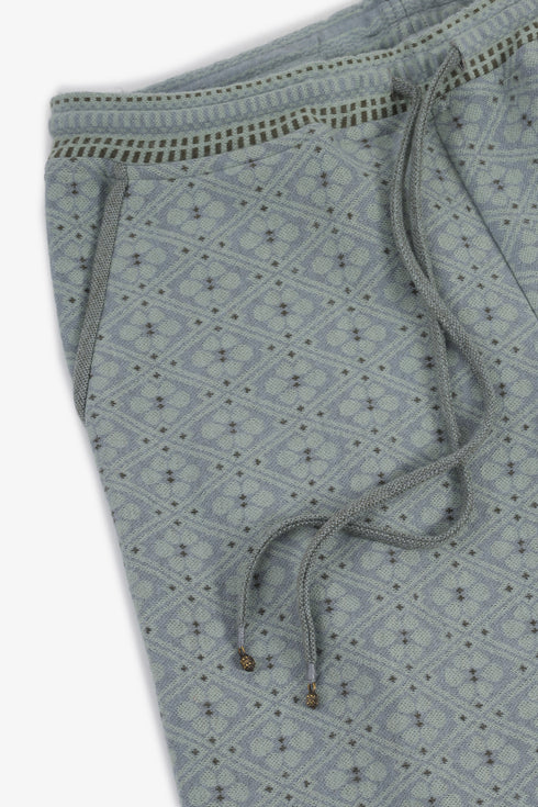 Jacquard straight-leg pants with drawstring
