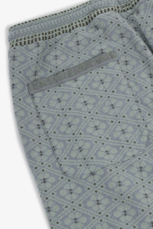 Jacquard straight-leg pants with drawstring