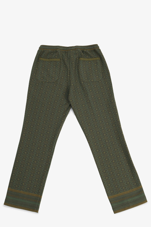 Jacquard straight-leg pants with drawstring