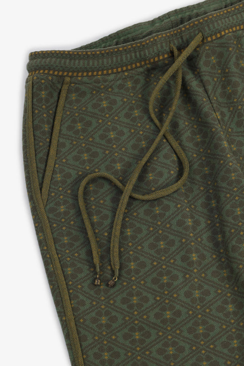 Jacquard straight-leg pants with drawstring