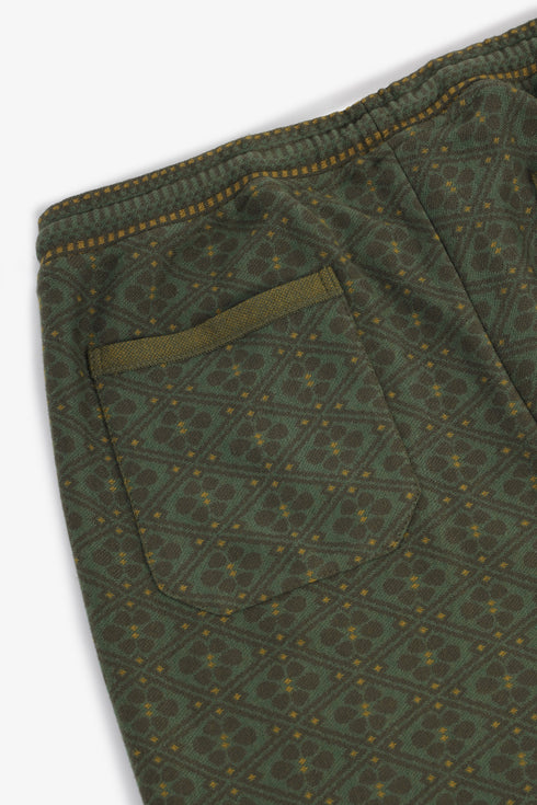 Jacquard straight-leg pants with drawstring