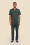 T-Shirt in cotton with round neckline with front opening
