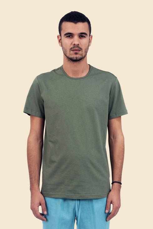 T-Shirt in cotton jersey with round neckline