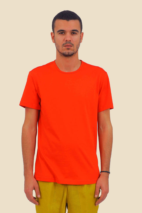 T-Shirt in cotton jersey with round neckline