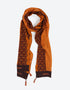 Plain light cotton scarf with printed borders