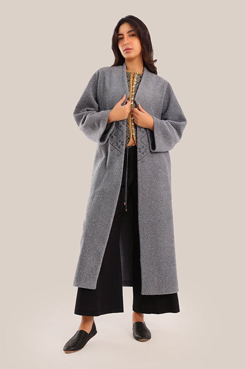 Oversized wool fur coat