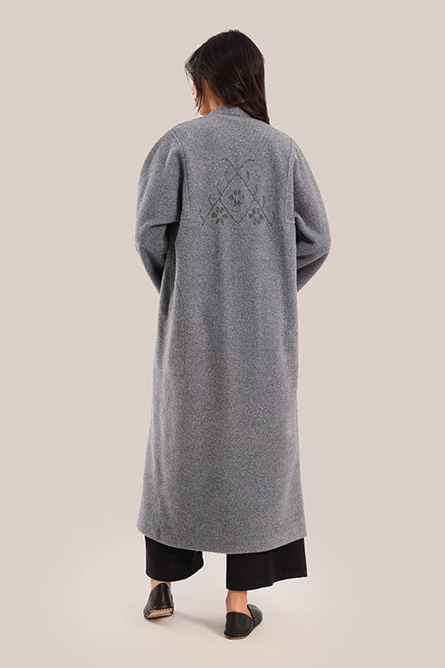 Oversized wool fur coat