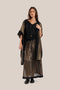Abaya style coat with short and tiny pleats