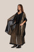 Abaya style coat with short and tiny pleats