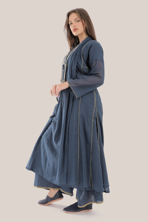 Long Coat with draped shawl collar