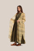 Long hooded coat in printed cotton