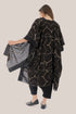Embroidered loose fit coat with side openings