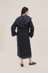 Reversible jacquard coat with hoodie