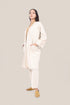 Embroidered coat in linen-cotton blend