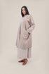 Embroidered coat in linen-cotton blend
