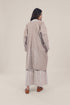Embroidered coat in linen-cotton blend