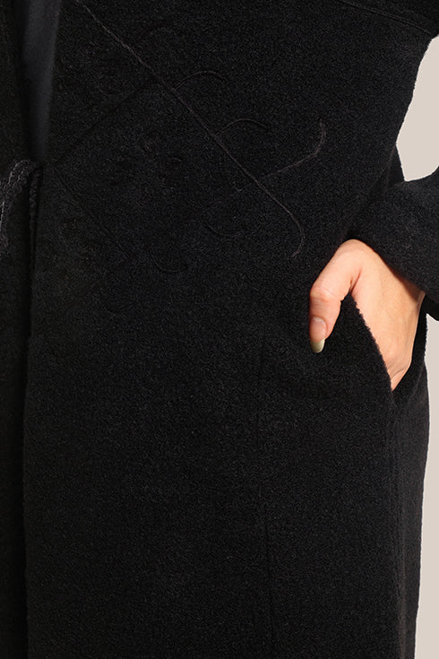 Oversized wool fur coat