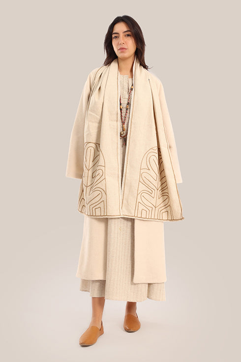 Oversized wool fur coat