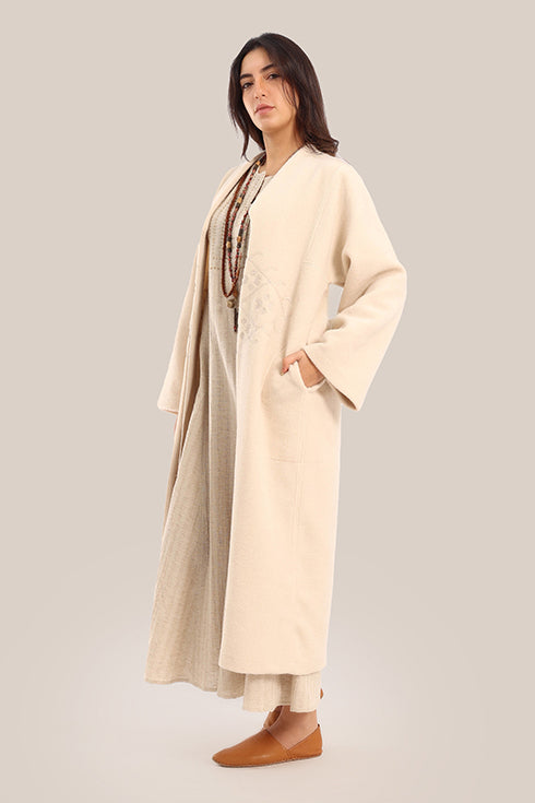 Oversized wool fur coat