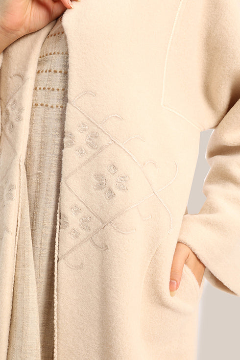 Oversized wool fur coat