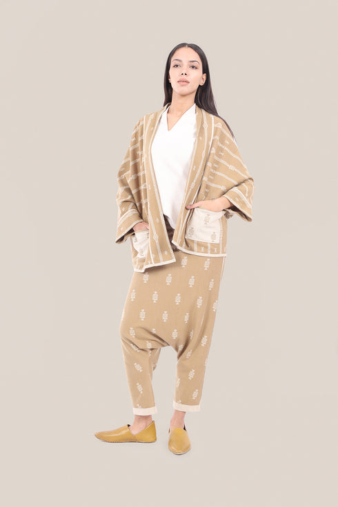 Striped patterned jacquard jacket