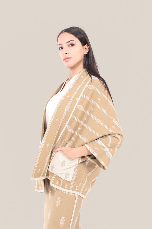 Striped patterned jacquard jacket