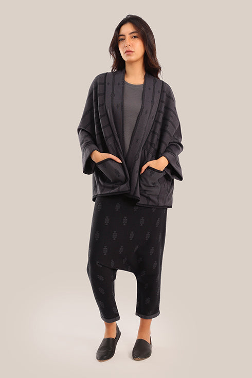 Striped patterned jacquard jacket