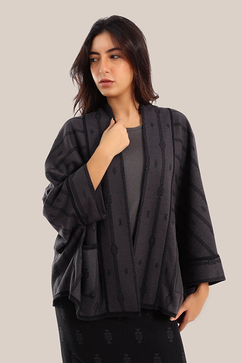 Striped patterned jacquard jacket