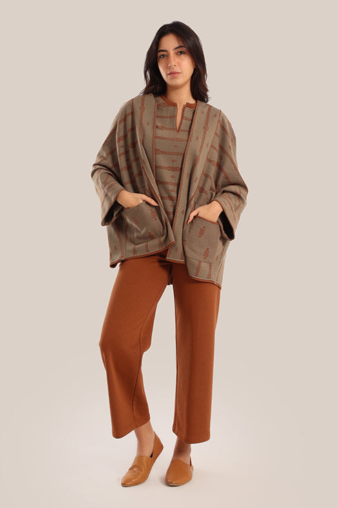 Striped patterned jacquard jacket