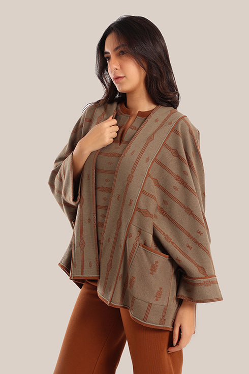 Striped patterned jacquard jacket