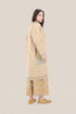 Reversible cotton faux cashmere blend coat