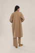Reversible cotton faux cashmere blend coat