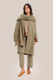Reversible cotton faux cashmere blend coat