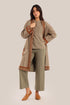 Reversible cotton faux cashmere blend coat