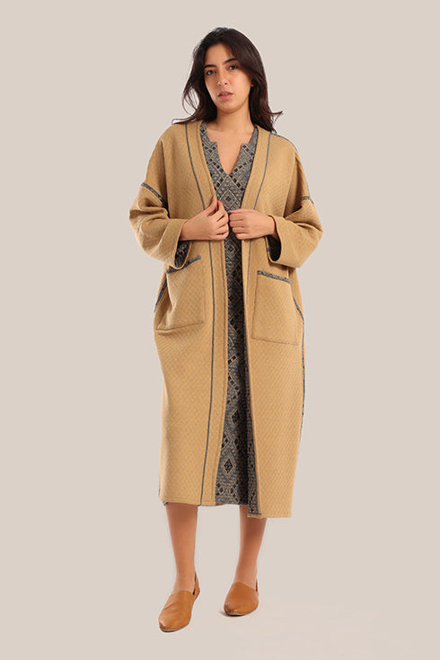 Oversized reversible quilted coat