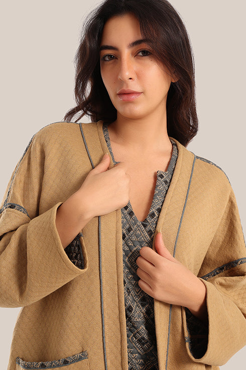 Oversized reversible quilted coat