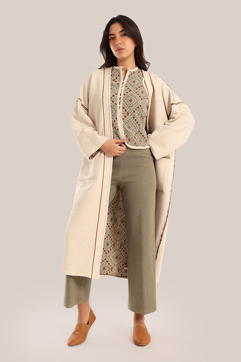 Oversized reversible quilted coat